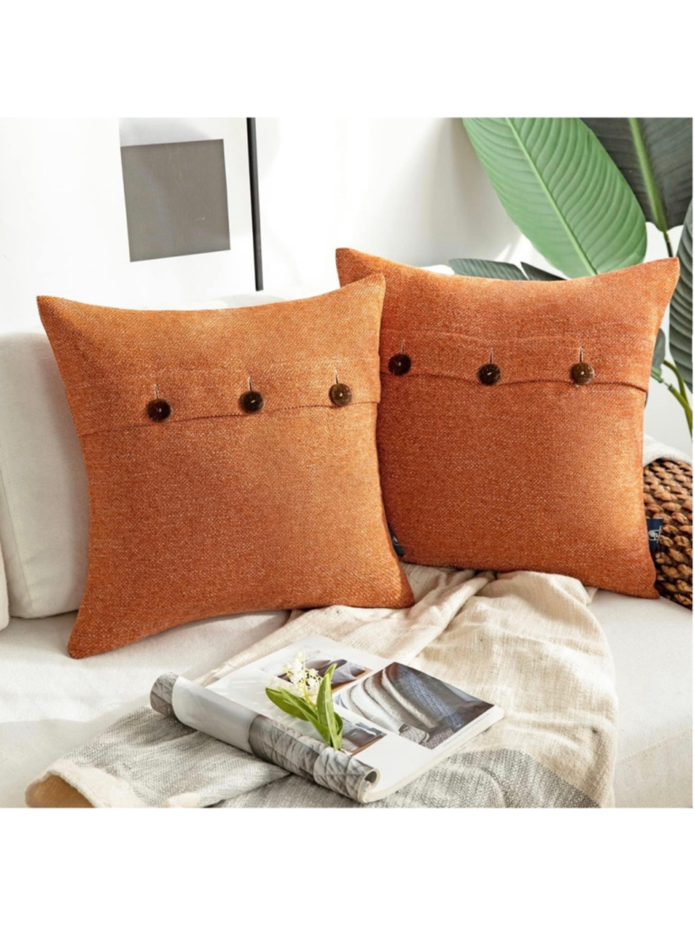 NEW Phantoscope Pk of 2 Farmhouse Throw Decorative Pillow Covers 20”